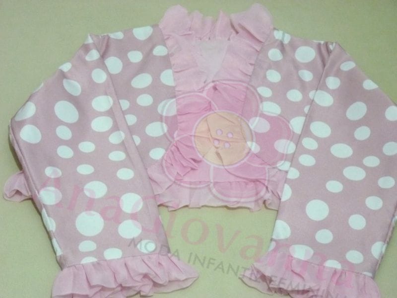 Bolero Infantil Rosa de Bolinha Branca