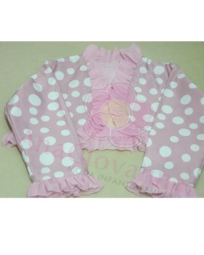 Bolero Infantil Rosa de Bolinha Branca