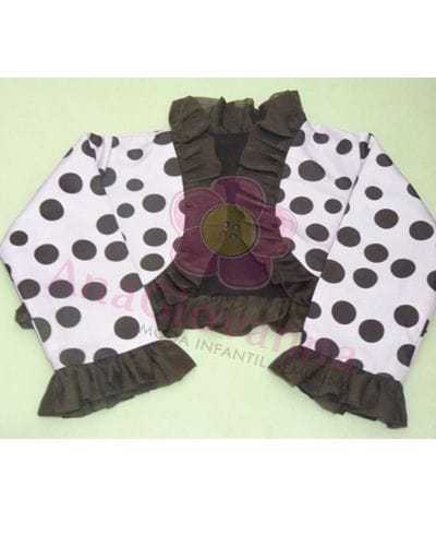 Bolero Infantil Rosa de Bola Marrom