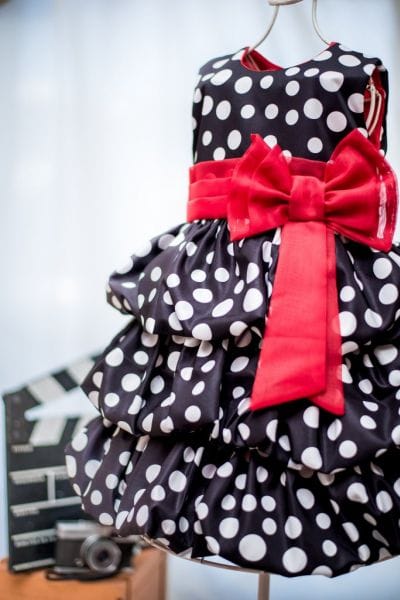 Vestido Minnie Preto com Bolinhas Brancas Balon