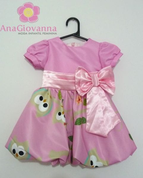 Vestido Infantil Corujinha para festa