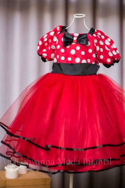 Vestido da Minnie Vermelha para festa infantil