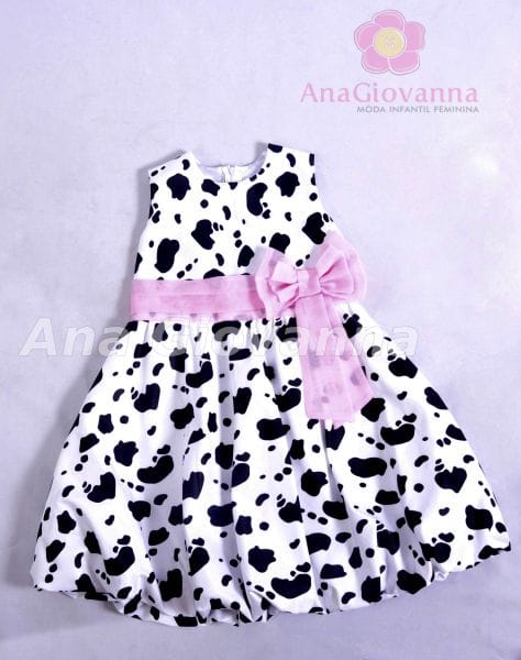 Vestido Infantil Fazendinha Rosa Baby