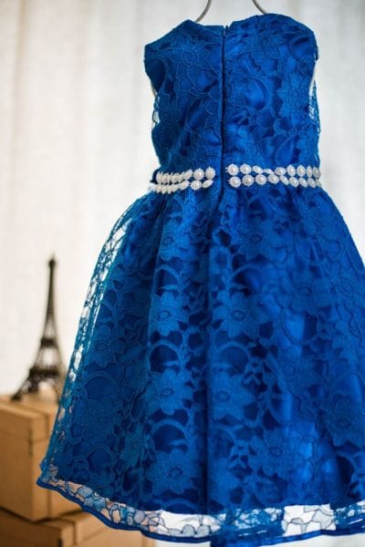 Vestidos Me e Filha de Renda Azul