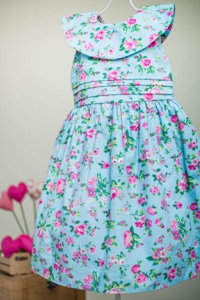 Vestido Infantil Floral Azul para Festa