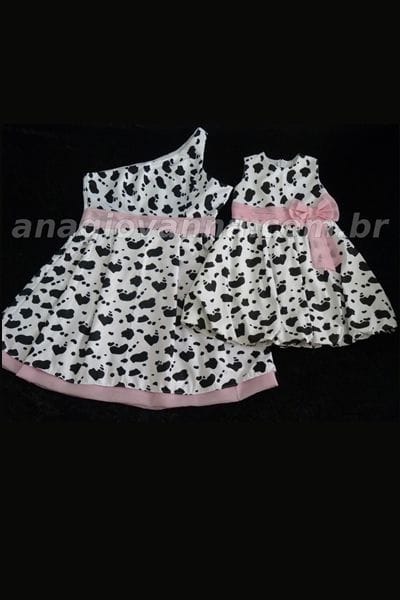 Vestidos Tal Me Tal Filha Fazendinha Rosa