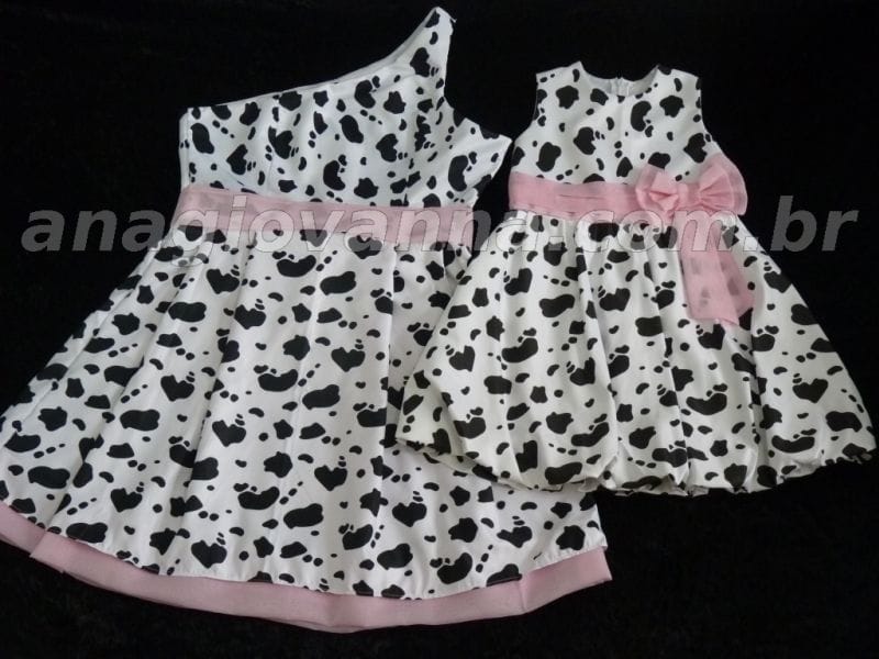 Vestidos Tal Me Tal Filha Fazendinha Rosa