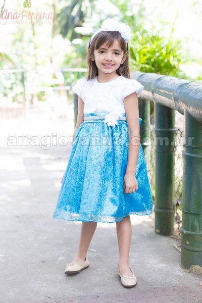 Vestido Infantil de Festa Frozen Elsa