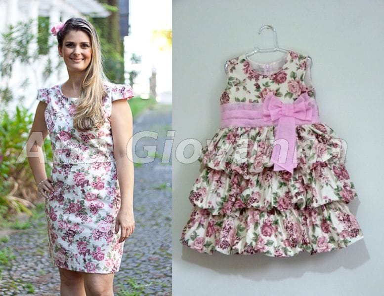 Vestidos Floral Tal Me Tal Filha Rosa