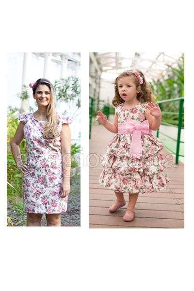 Vestidos Floral Tal Me Tal Filha Rosa