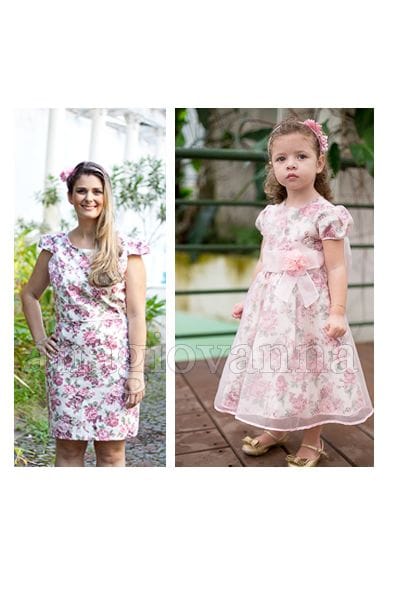 Vestidos Tal Me Tal Filha Floral Rosa