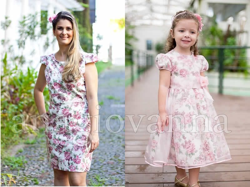 Vestidos Tal Me Tal Filha Floral Rosa