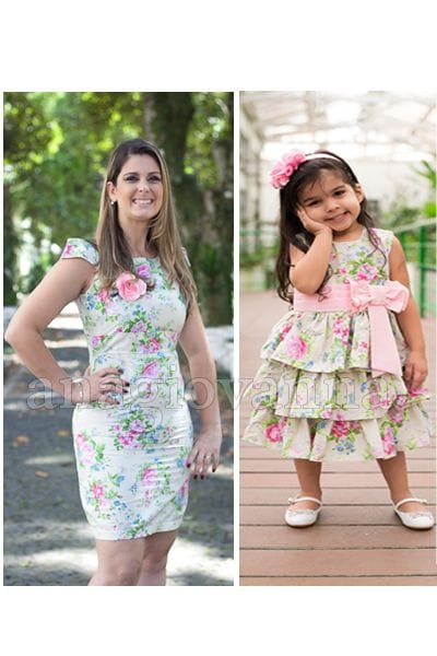 Vestidos Tal Me Tal Filha Floral Verde