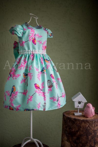 Vestido Infantil para Festa Pssaros