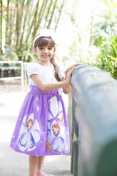 Vestido Princesa Sofia Luxo para aniversrio infantil