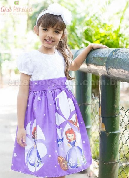 Vestido Princesa Sofia Luxo para aniversrio infantil