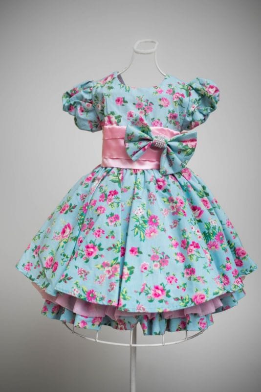 Vestidos Tal Me Tal Filha Floral Azul