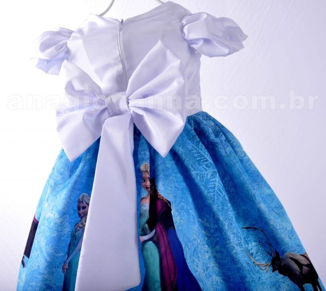 Vestido Frozen Anna e Elsa Luxo de aniversrio