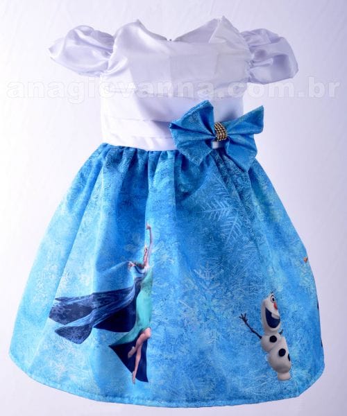 Vestido Frozen Anna e Elsa Luxo de aniversrio