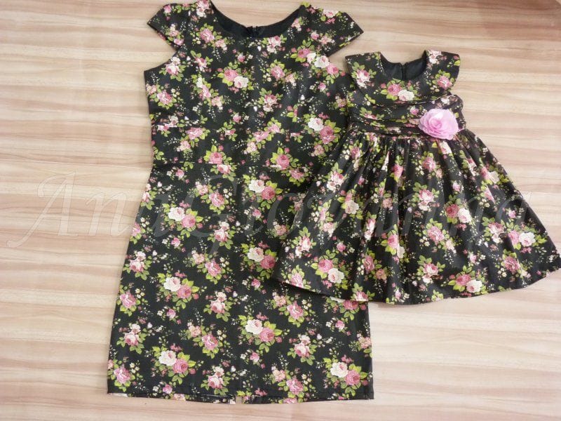 Vestidos Tal Me Tal Filha Floral Preto