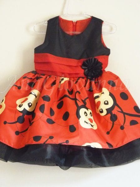 Vestido Joaninha Infantil Luxo