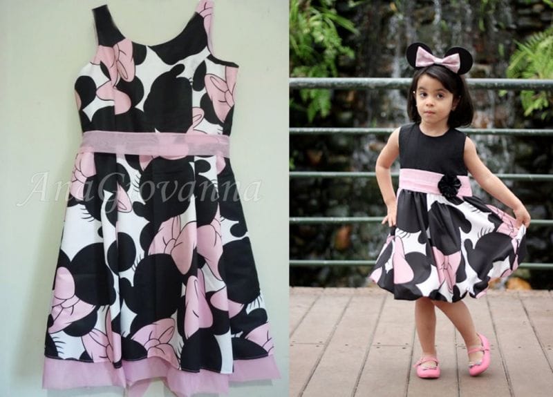 Vestidos Tal Me Tal Filha Minnie Rosa e Preto