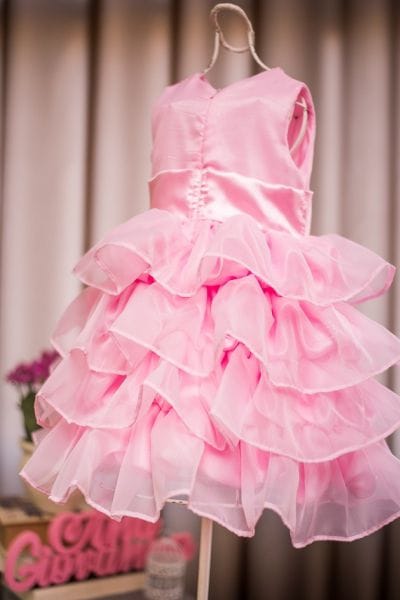 Vestido rosa infantil princesa