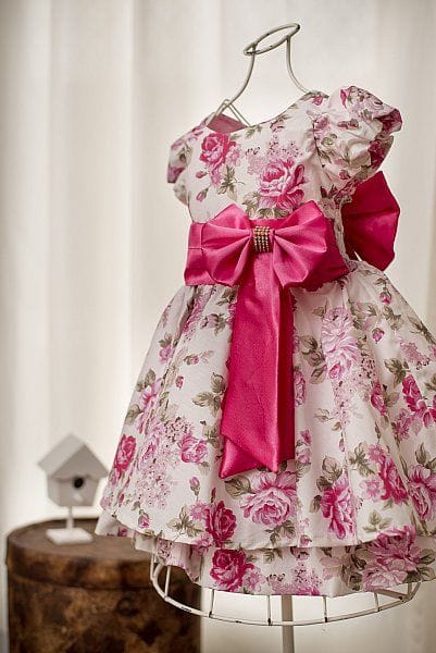 Vestido Infantil para Festa Floral Pink