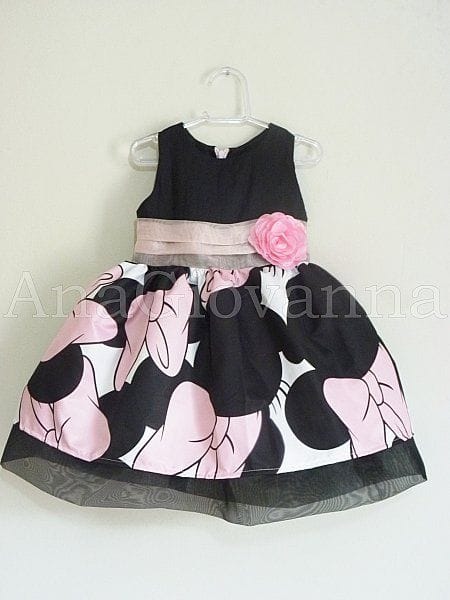 Vestido Infantil da Minnie Rosa com Preto