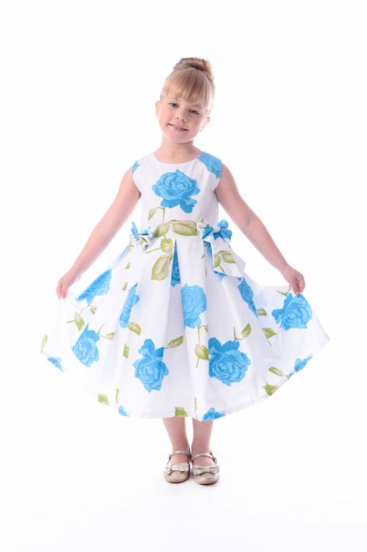 Vestido Floral Infantil Azul