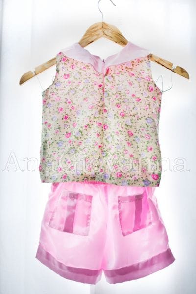 Conjunto Shorts e Blusa infantil feminino florido