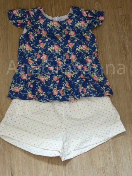 Conjunto Blusa e Short Infantil para Menina