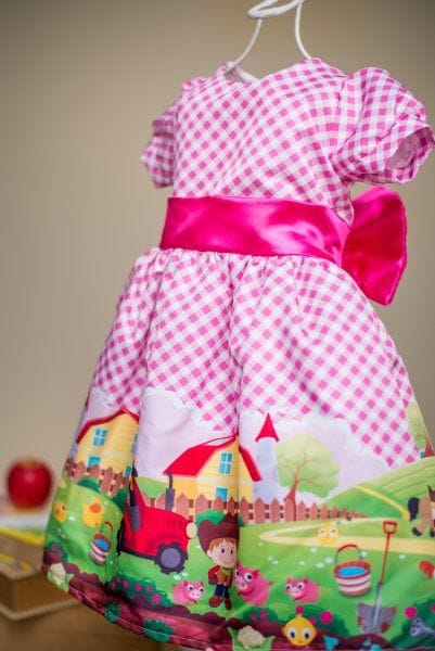 Vestido Infantil de Festa Fazendinha Rosa