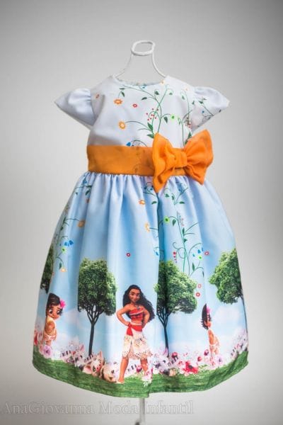 Vestido Infantil de Festa Moana