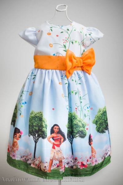 Vestido Infantil de Festa Moana