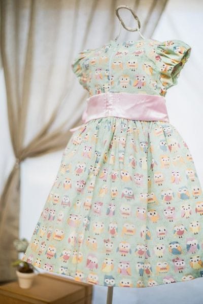 Vestido Infantil com Estampa de Corujinha