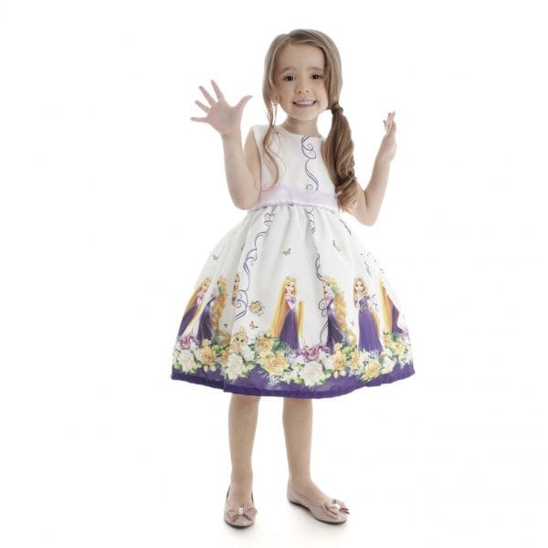 Vestido Infantil de Festa Rapunzel