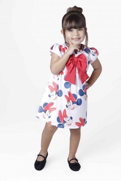 Vestido Infantil de Festa da Minnie Vermelha