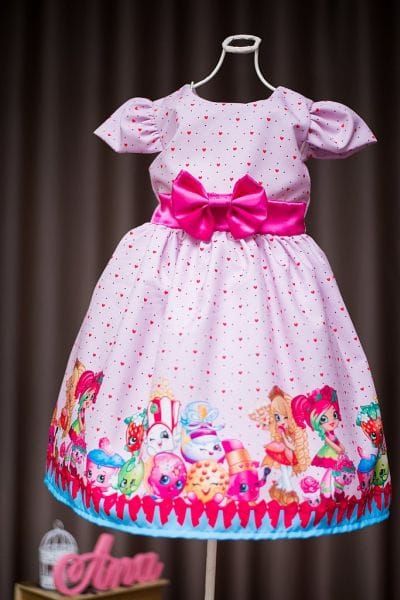 Vestido Festa Infantil Shopkins