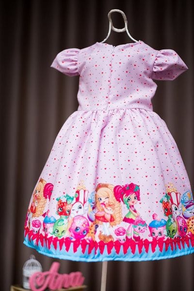 Vestido Festa Infantil Shopkins