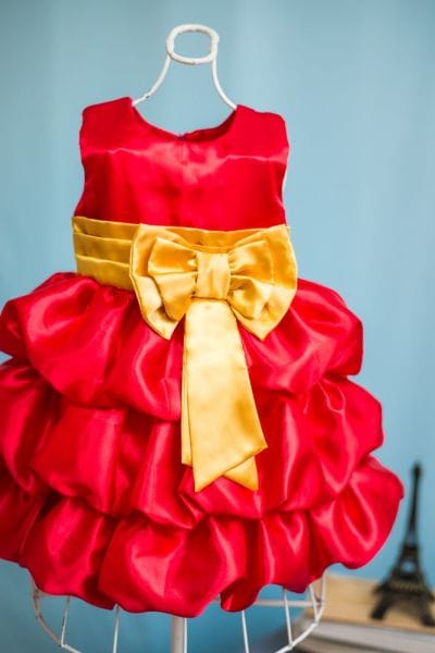 Vestido Infantil Balon Vermelho