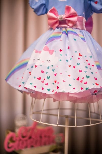 Vestido Infantil Tema Chuva de Amor