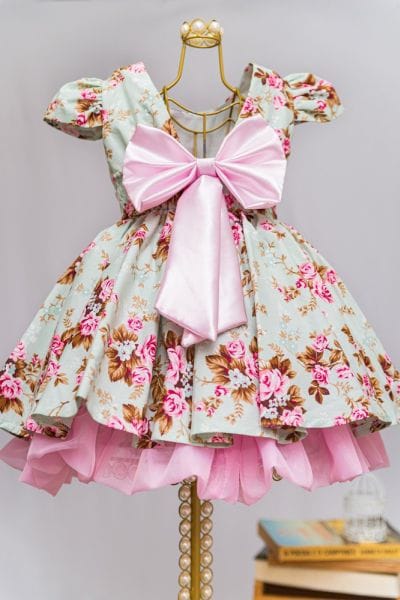 Vestido Infantil Jardim Encantado Floral para Festa