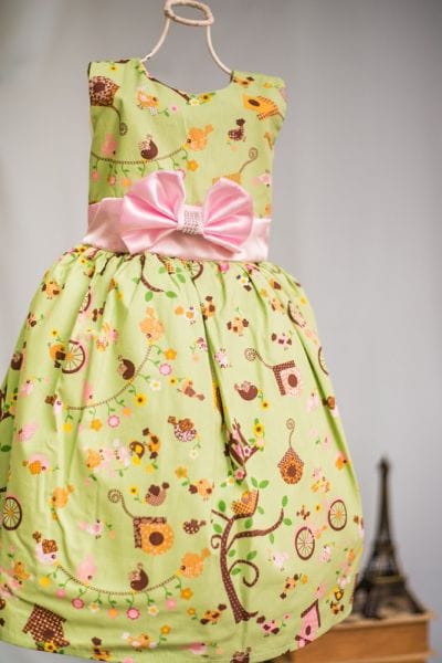 Vestido Infantil Pssaros