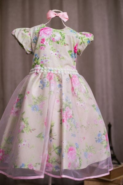 Vestido Para Festa Infantil Floral Verde