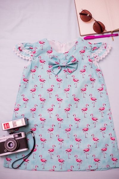 Vestido Infantil Estampa Flamingos