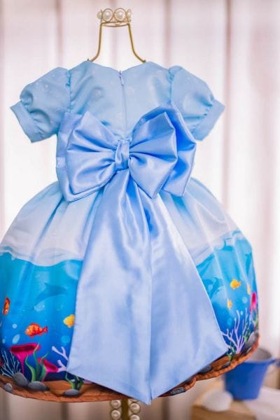 Vestido Infantil Fundo do Mar