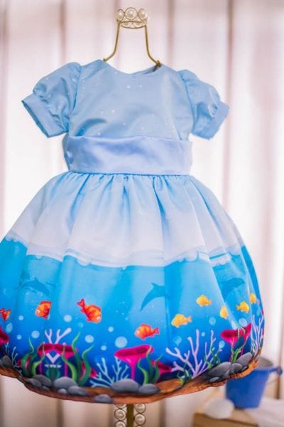 Vestido Infantil Fundo do Mar