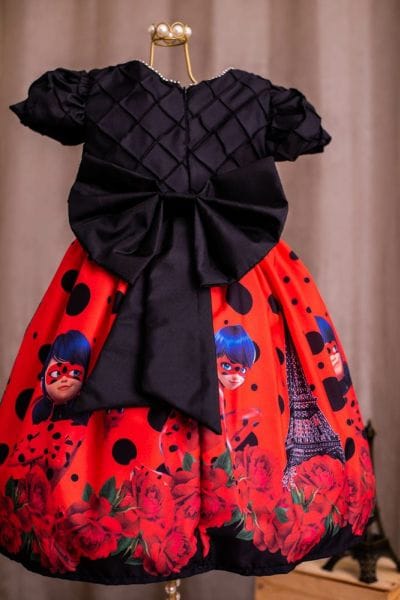 Vestido Ladybug Luxo Bordado