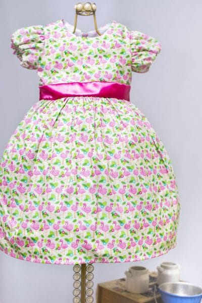 Vestido Infantil com Estampa Flamingos